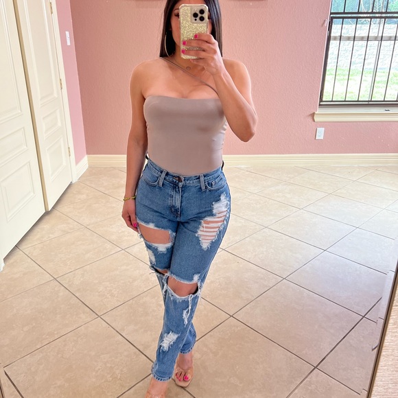 MIRIAM one Strap Bodysuit -light mud - Picture 3 of 4